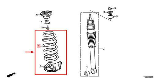 13-18 Acura RDX AWD Rear RH and LH Suspension Coil Spring Pair 52441-TX4-A02 OEM - Alshned Auto Parts