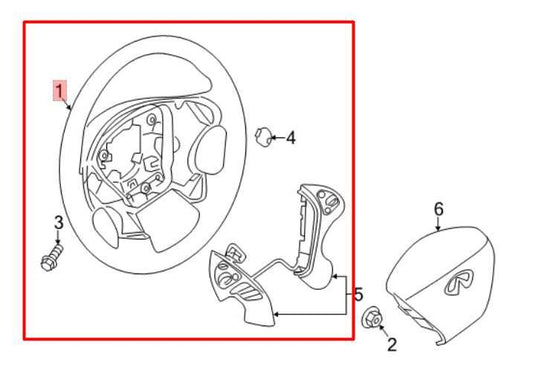 17-20 Nissan Pathfinder SV Steering Wheel Leather w/ Control Buttons 48430-9PJ0A - Alshned Auto Parts