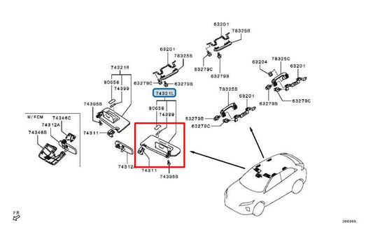 18-25 Mitsubishi Eclipse Cross ES AWD Front Driver Left Side Sun Visor w/ Mirror - Alshned Auto Parts
