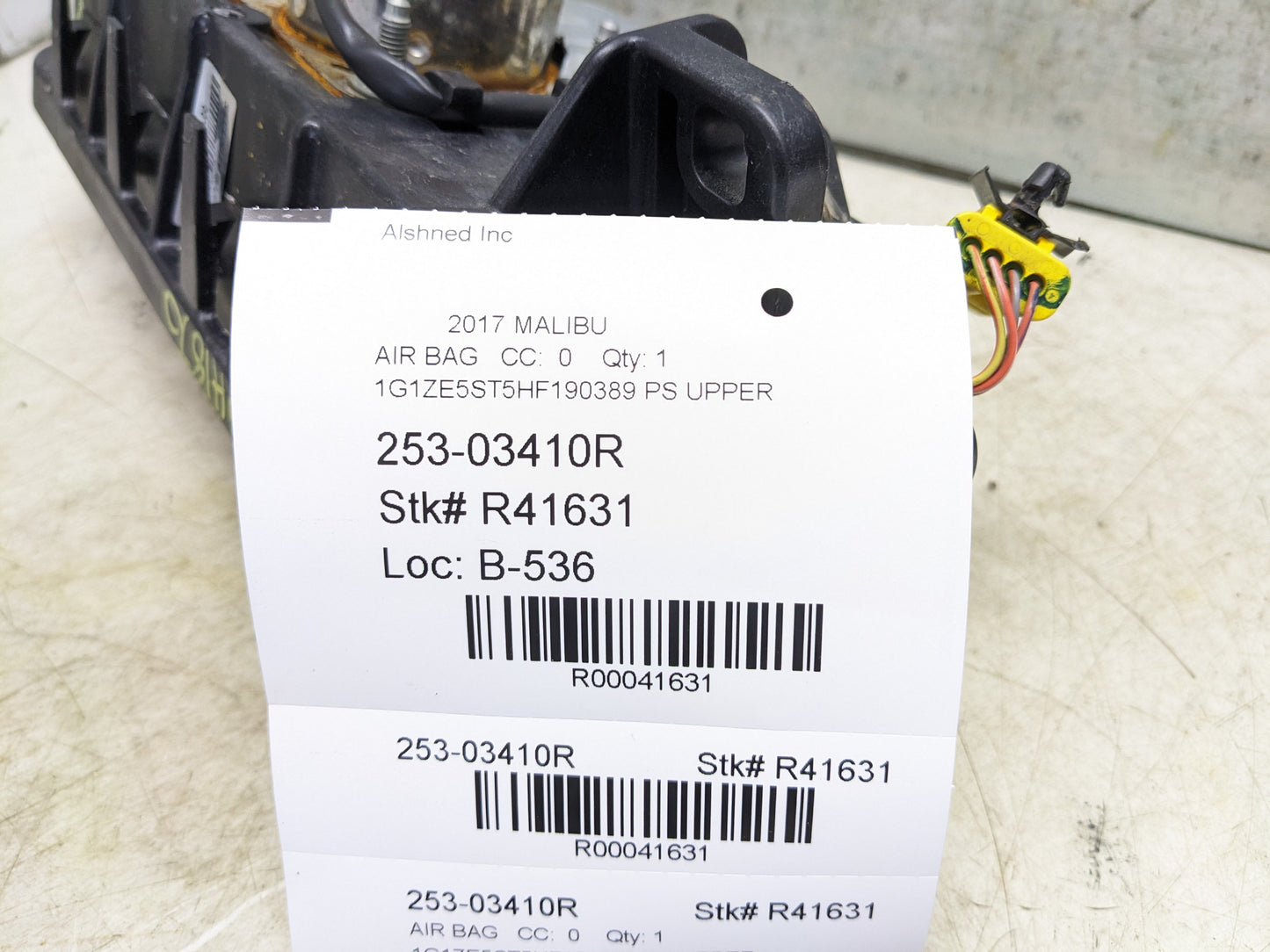 2016-2023 Chevrolet Malibu Right Passenger Upper Dash Inflator Air Bag 84010507 OEM - Alshned Auto Parts