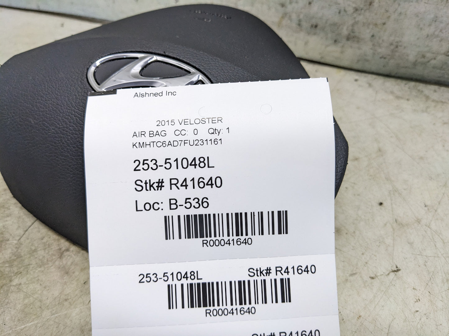 2011-2017 Hyundai Veloster Left Driver Steering Wheel Air Bag 56900-2V000 OEM - Alshned Auto Parts