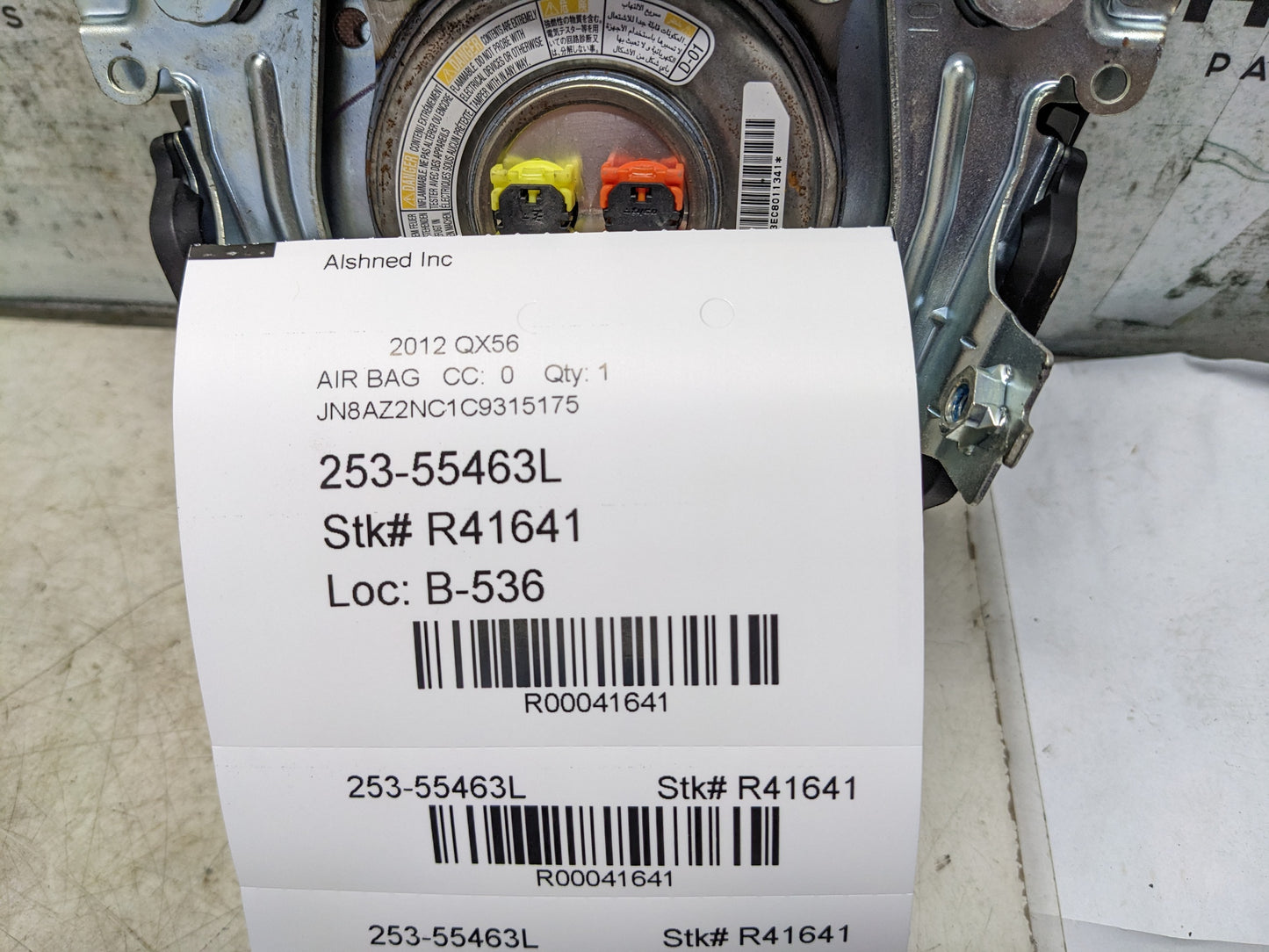 2011-2013 Infiniti QX56 Left Driver Steering Wheel Air Bag K8510-1LA9D OEM - Alshned Auto Parts