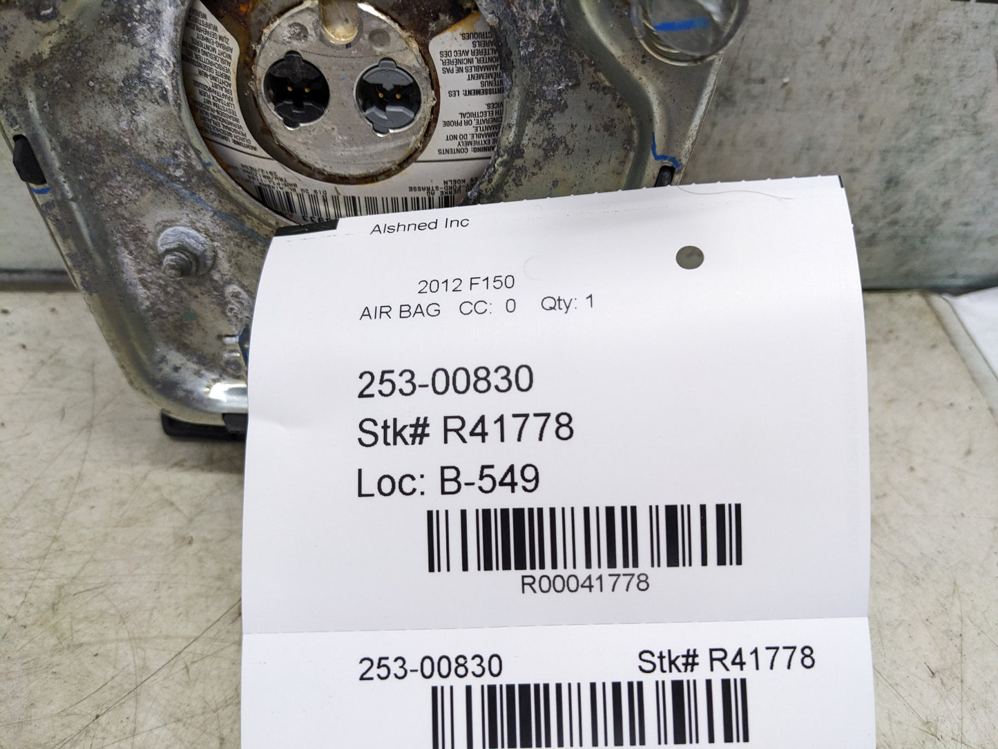 2009-2014 Ford F150 Left Driver Steering Wheel Air Bag BL3415043B13 OEM - Alshned Auto Parts