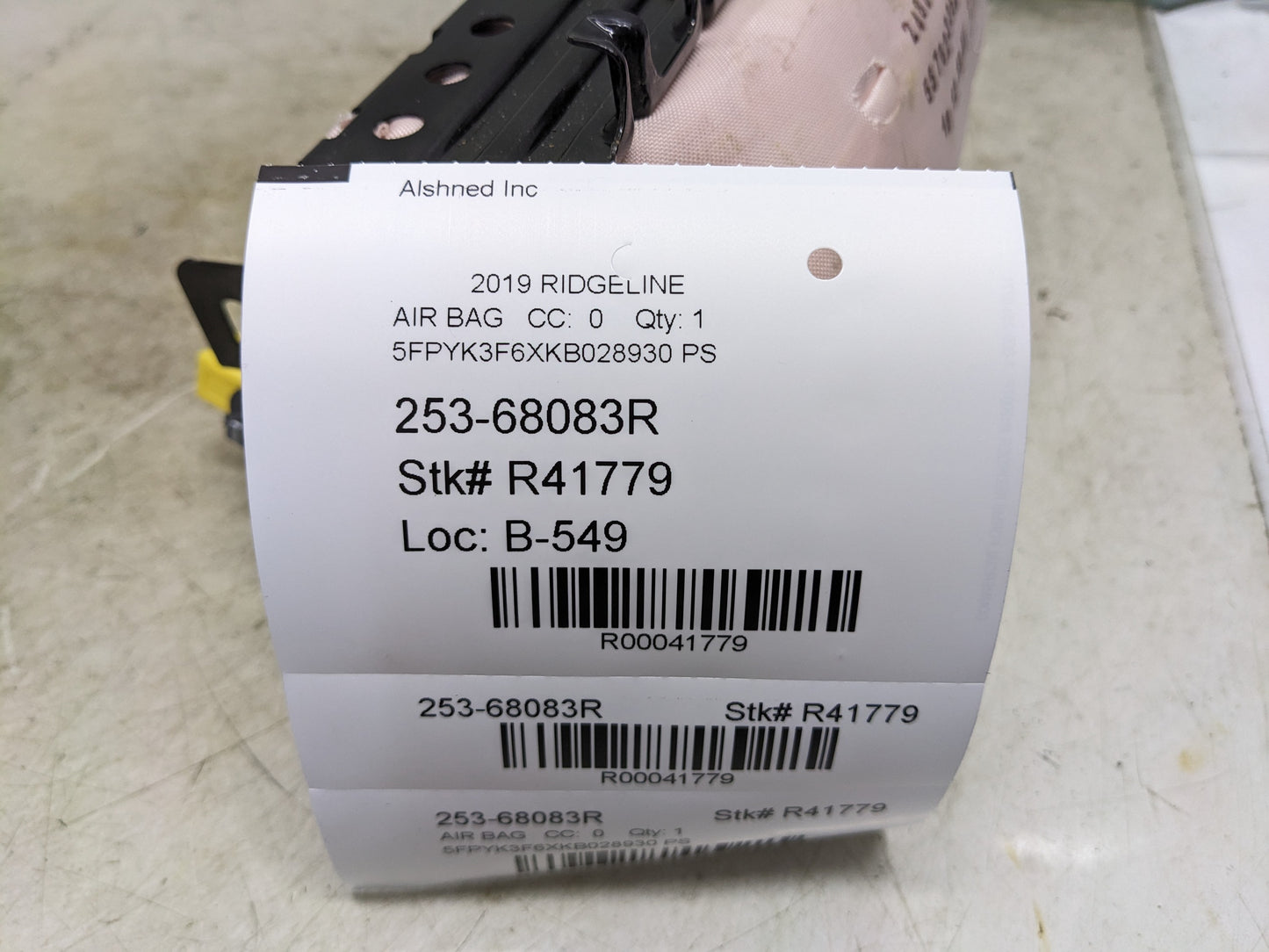 2017-2021 Honda Ridgeline Passenger Right Front Dash Airbag 77820-TG7-A81 OEM - Alshned Auto Parts