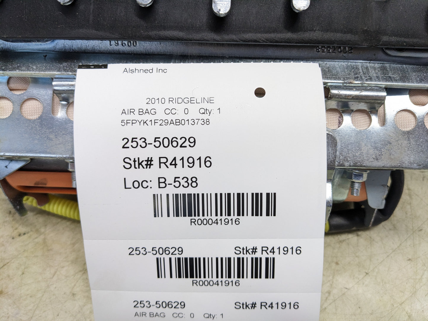 2009-2014 Honda Ridgeline Passenger Right Front Dash Air bag 77850-SJC-A933-M1 OEM - Alshned Auto Parts