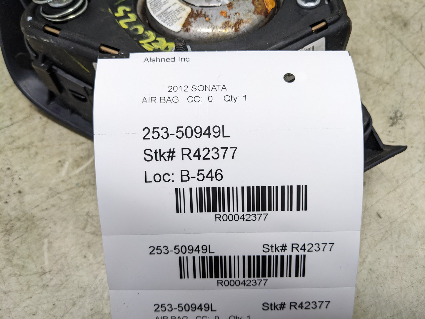 2011-2015 Hyundai Sonata Left Driver Steering Wheel Air Bag 56900-4R100-RY OEM - Alshned Auto Parts