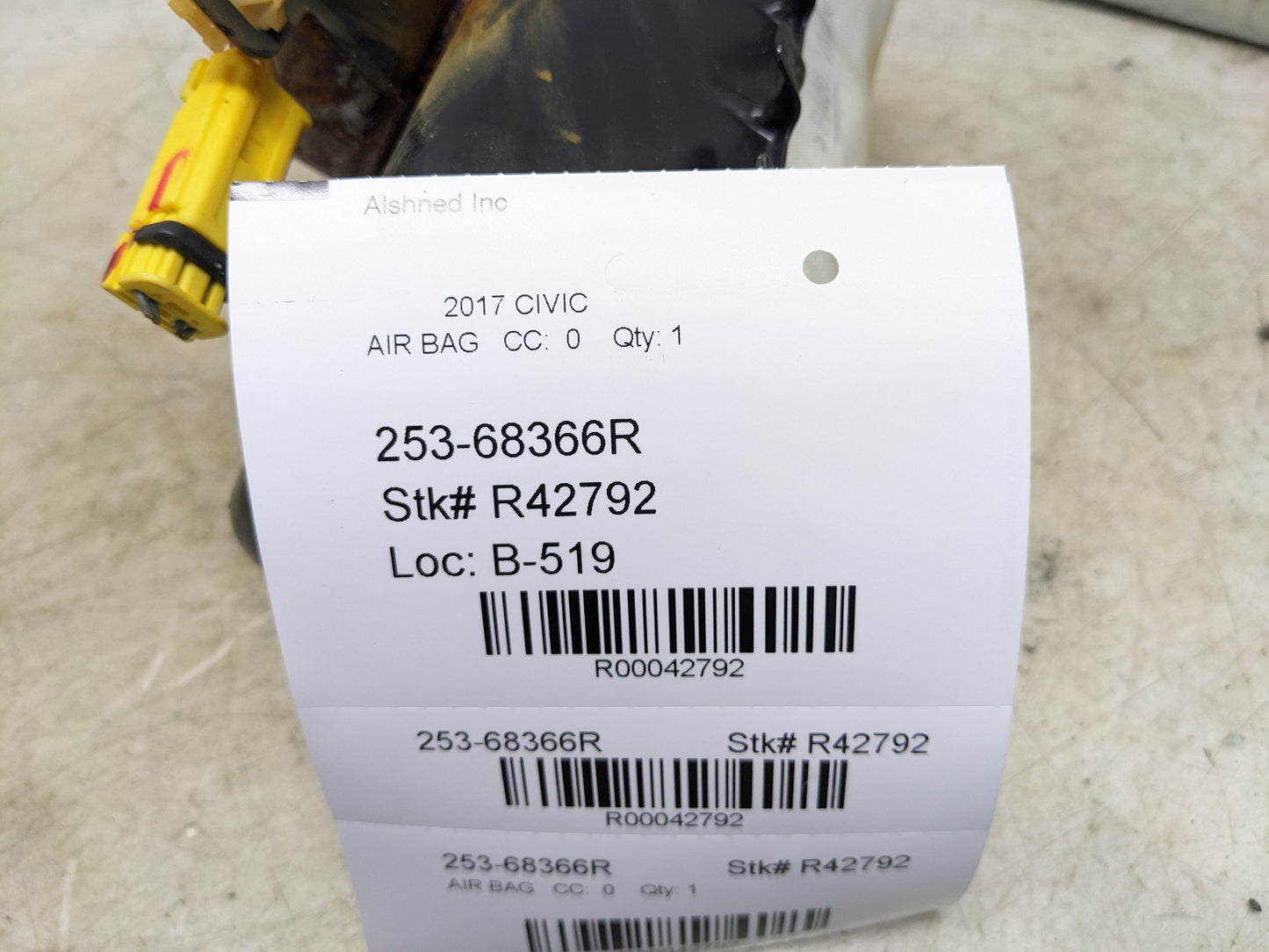 2016-2021 Honda Civic Passenger Right Front Dash Airbag 77820-TBA-A81 OEM - Alshned Auto Parts