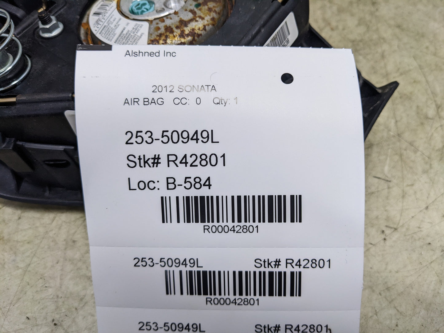 2010-2014 Hyundai Sonata Left Driver Steering Wheel Air Bag 56900-3Q200-RY OEM - Alshned Auto Parts