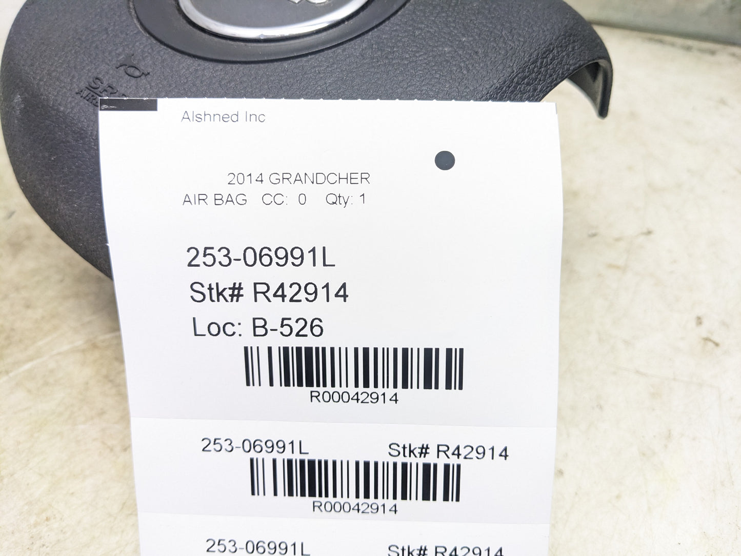 2014-2018 Jeep Grand Cherokee Left Driver Steering Wheel Air Bag 1WE131X9AH OEM - Alshned Auto Parts