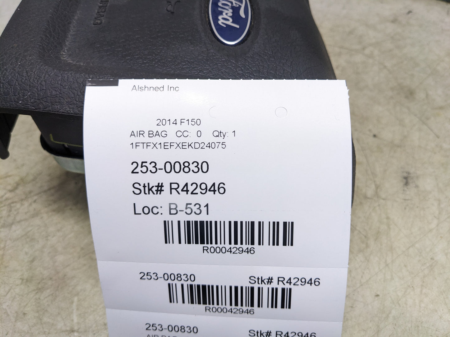 2011-2014 Ford F150 Left Driver Steering Wheel Air Bag BL34-15043B13-AA OEM - Alshned Auto Parts