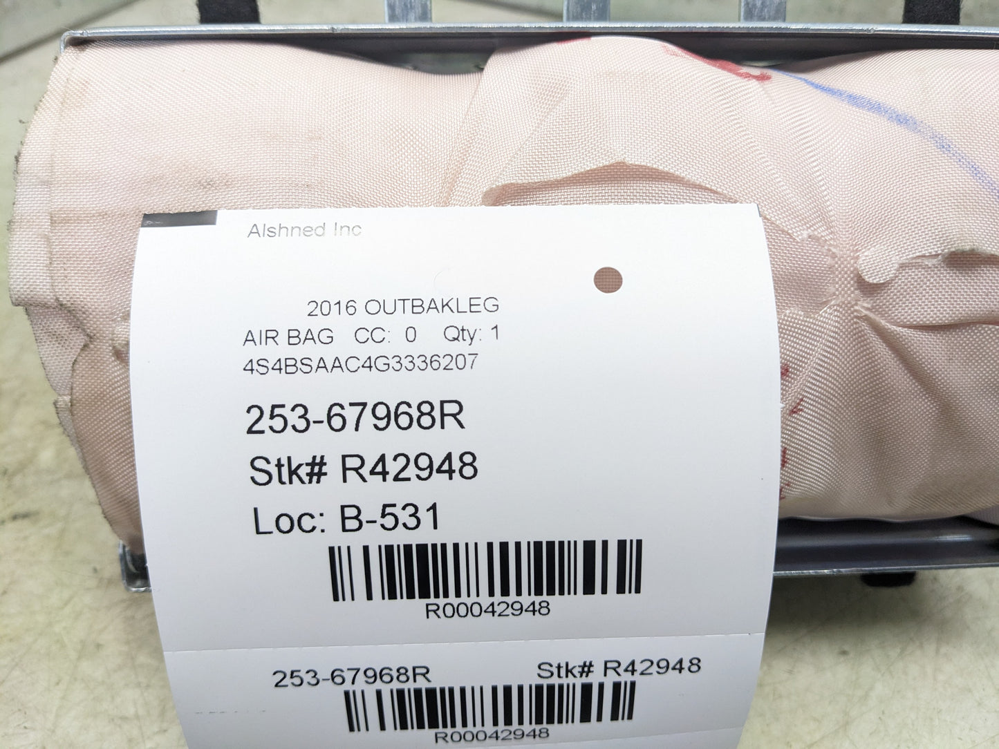 2015-2017 Subaru Legacy Outback Passenger Right Front Dash Airbag 98271AL00C OEM - Alshned Auto Parts