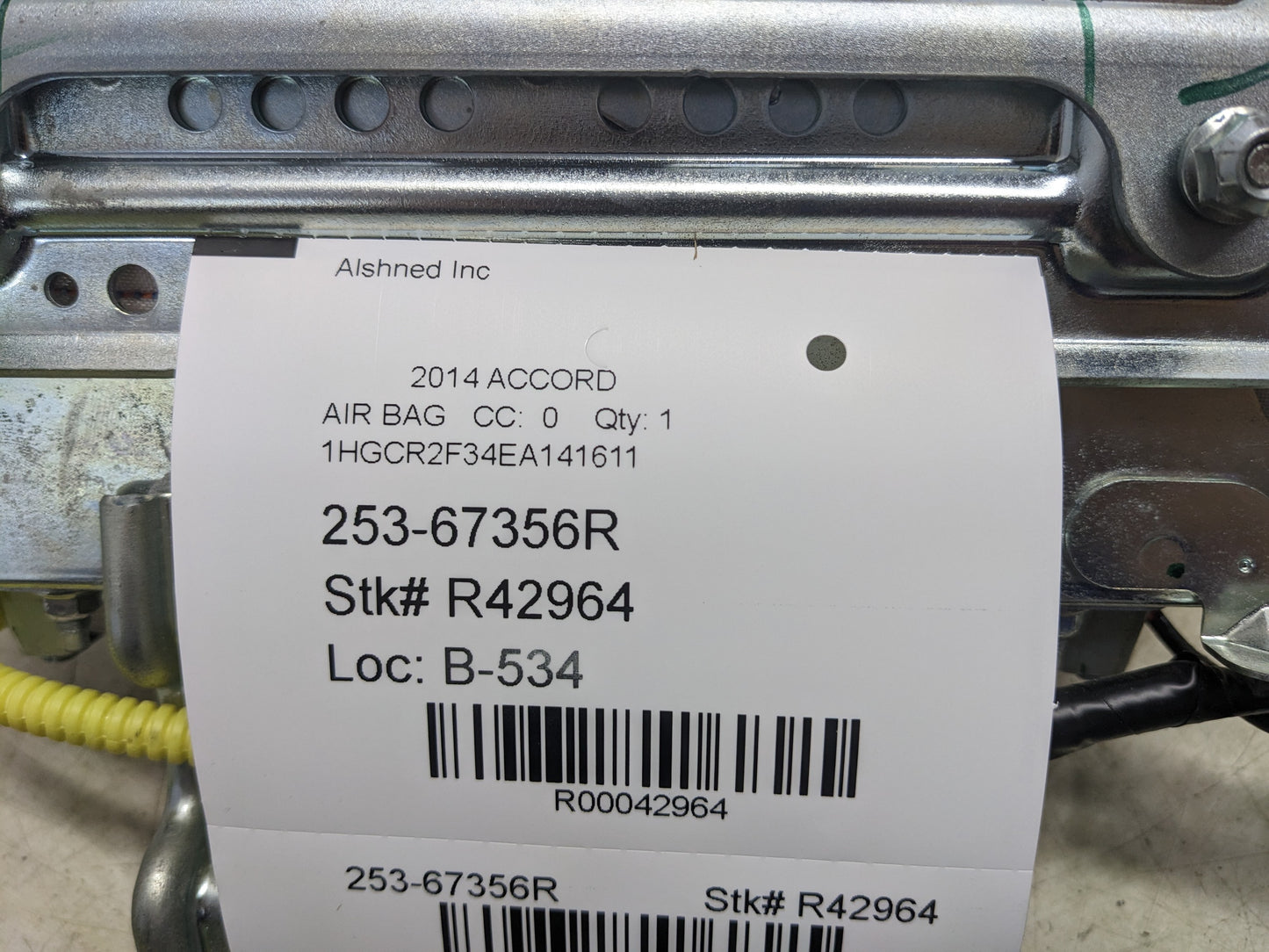 2013-2017 Honda Accord Passenger Right Front Dash Airbag 77850-T2A-A720-M1 OEM - Alshned Auto Parts