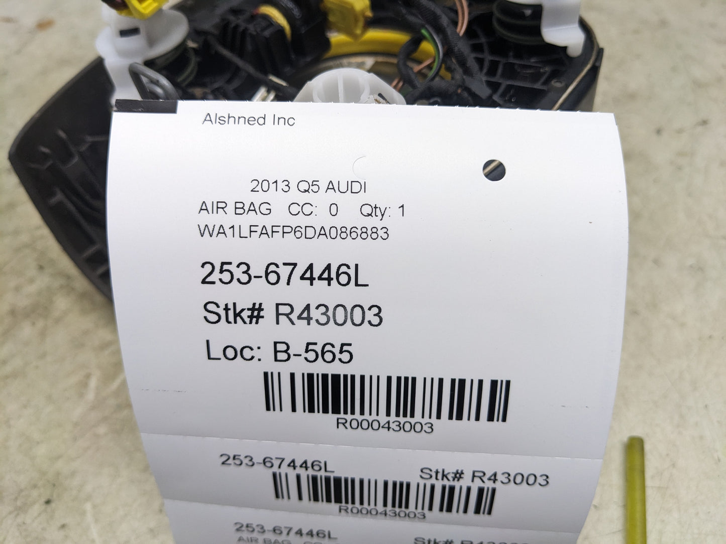 2013-2017 Audi Q5 Left Driver Steering Wheel Air Bag 8R0-880-201-L-BE7 OEM - Alshned Auto Parts