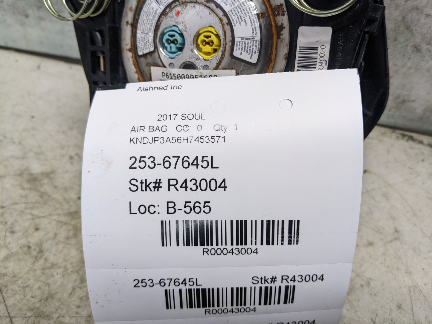 2014-2019 Kia Soul Left Driver Steering Wheel Air Bag 56900-B2500EQ OEM - Alshned Auto Parts