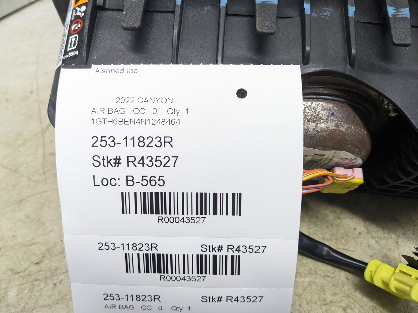 2015-2022 GMC Canyon Passenger Right Front Dash Airbag 86774789 OEM - Alshned Auto Parts