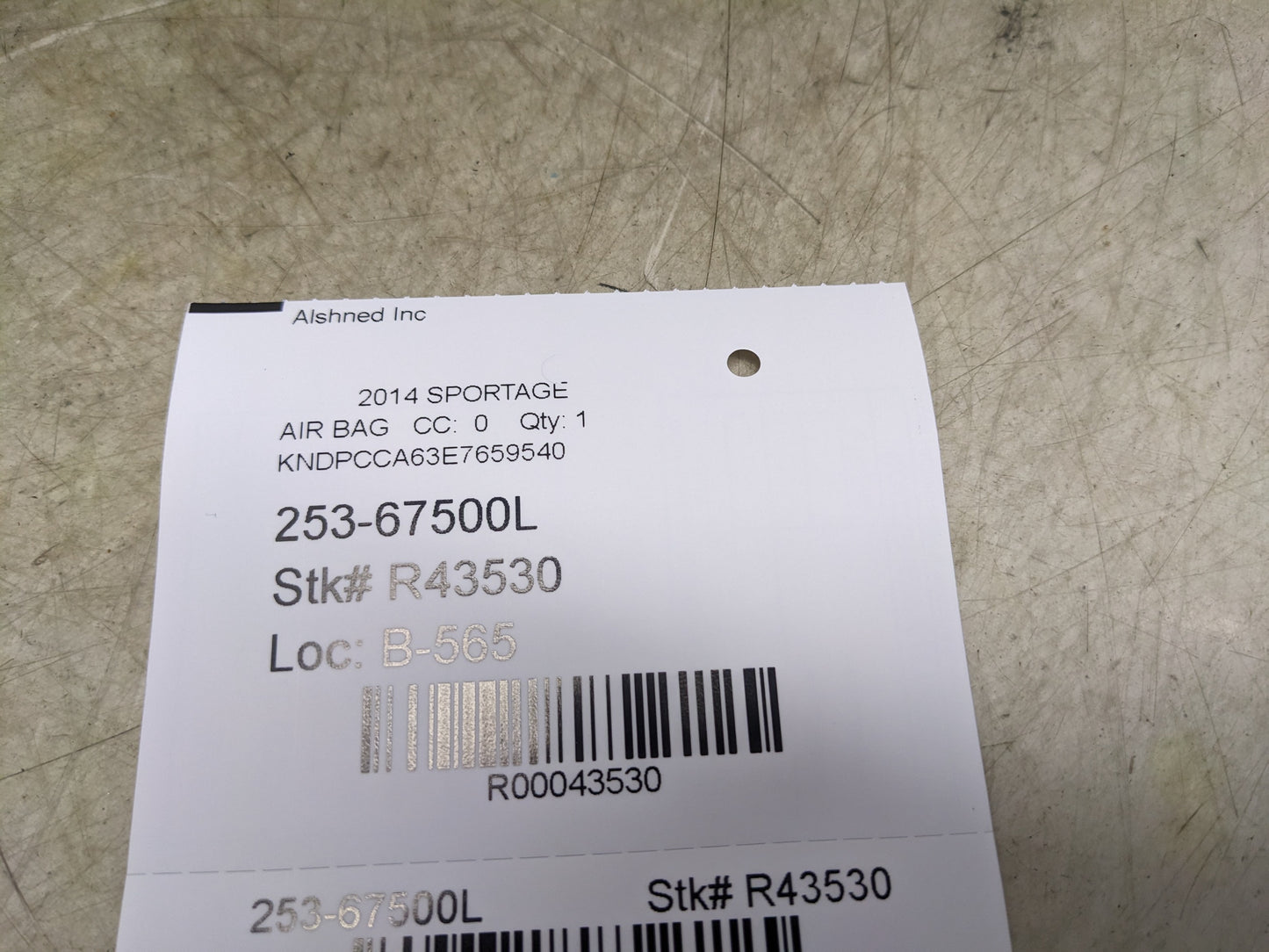 2013-2016 Kia Sportage Left Driver Steering Wheel Air Bag 56900-3W501WK OEM - Alshned Auto Parts