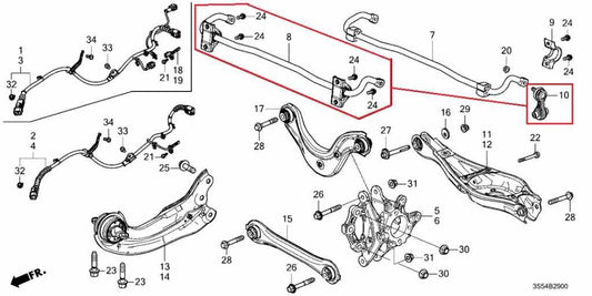 23-26 Acura Integra A-Spec FWD Rear Suspension Stabilizer Sway Bar 52330-T22-A00 - Alshned Auto Parts