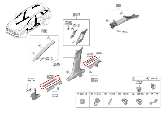 23-24 Kia Sportage Hybrid EX FR and RR Right and Left Door Sill Scuff Kick Plate - Alshned Auto Parts