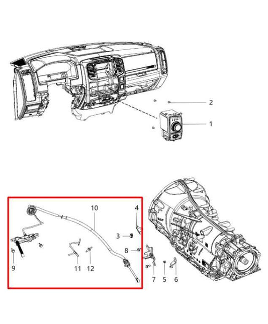 14-18 Ram 1500 Laramie 4WD Automatic Transmission Gear Shift Lever Control Cable - Alshned Auto Parts