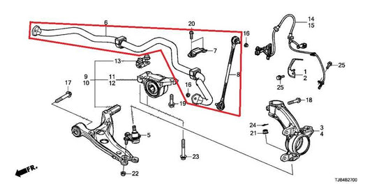 2019-25 Acura RDX SH-AWD Front Suspension Stabilizer Sway Bar 51300-TJB-A53 OEM - Alshned Auto Parts