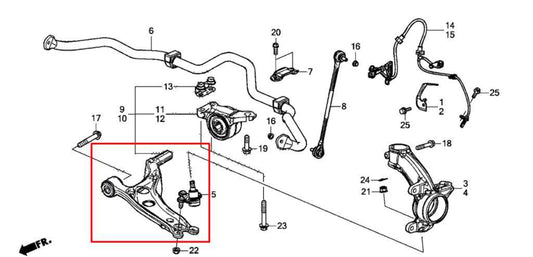2019-25 Acura RDX SH-AWD Front Left Driver Side Lower Control Arm 51360-TJB-A05 - Alshned Auto Parts