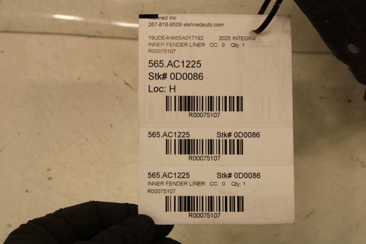 2023-2026 Acura Integra A-Spec Rear Right Side Wheelhouse Liner Splash Shield - Alshned Auto Parts