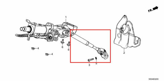 2023-2025 Acura Integra A-Spec 1.5L FWD Steering Column Intermediate Lower Shaft - Alshned Auto Parts