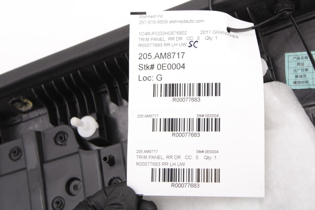 2015-2017 Jeep Grand Cherokee Overland Rear Left Side Door Trim Panel 6AA031X9AB - Alshned Auto Parts