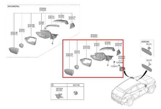 22-23 Hyundai Tucson SEL 2.5L AWD Driver Left Side Rear View Mirror 87610-CW030 - Alshned Auto Parts