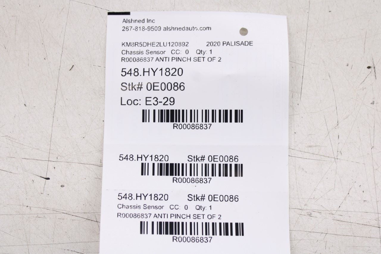 20-26 Hyundai Palisade Limited AWD Rear RH and LH Liftgate Anti Pinch Sensor Set - Alshned Auto Parts