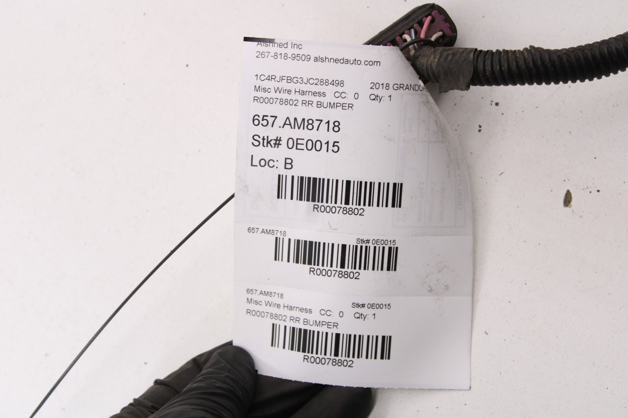 16-21 Jeep Grand Cherokee Limited Rear Bumper Wire Harness w Park Assist Sensors - Alshned Auto Parts