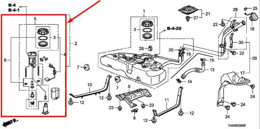 2008-2012 Honda Accord 2.4L Fuel Pump Assembly 17045-TA0-A00 OEM - Alshned Auto Parts