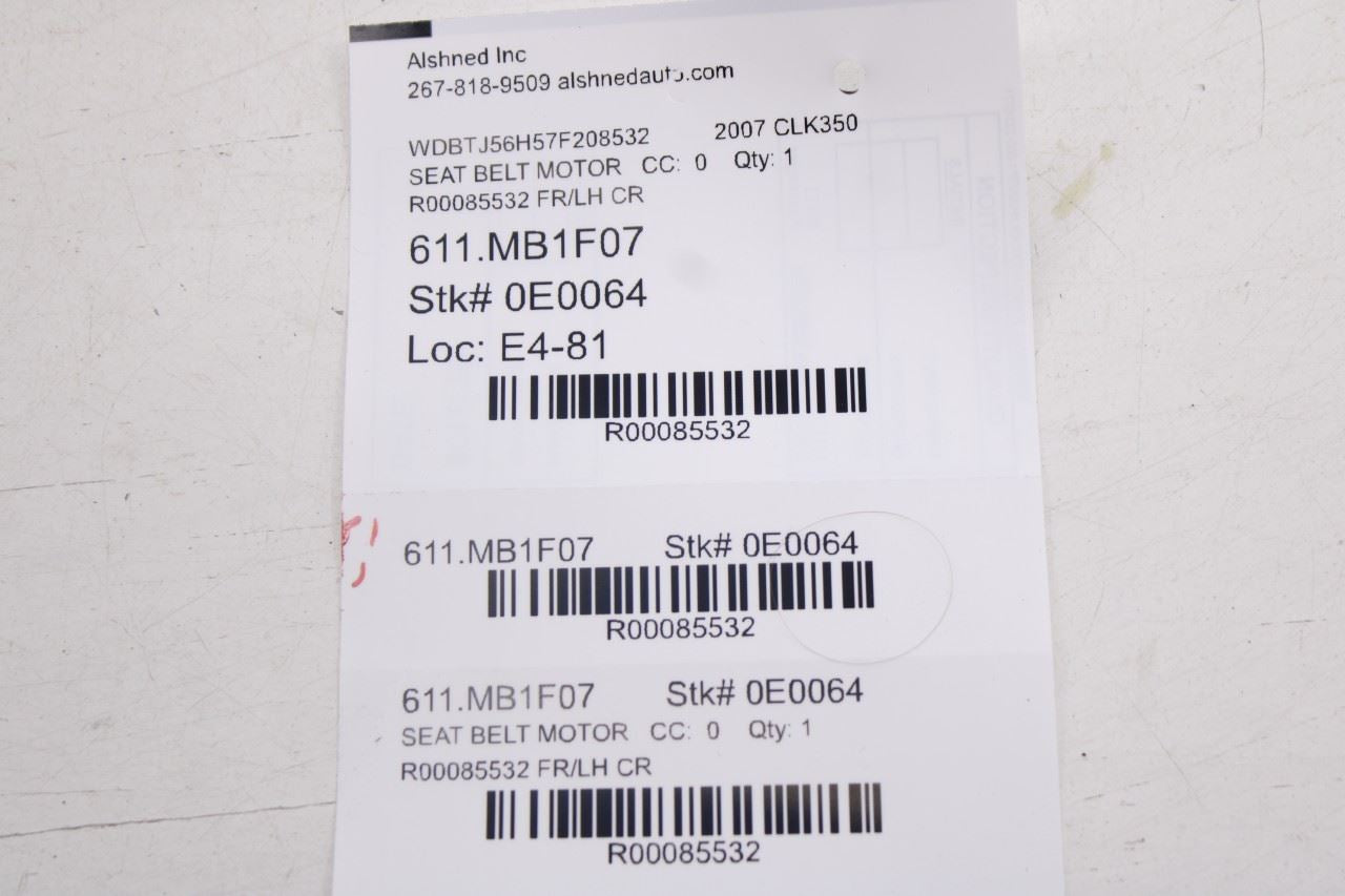 06-09 Mercedes-Benz CLK 350 Front LH Side Seat Belt Feeder Adjuster Guide *ReaD*12
