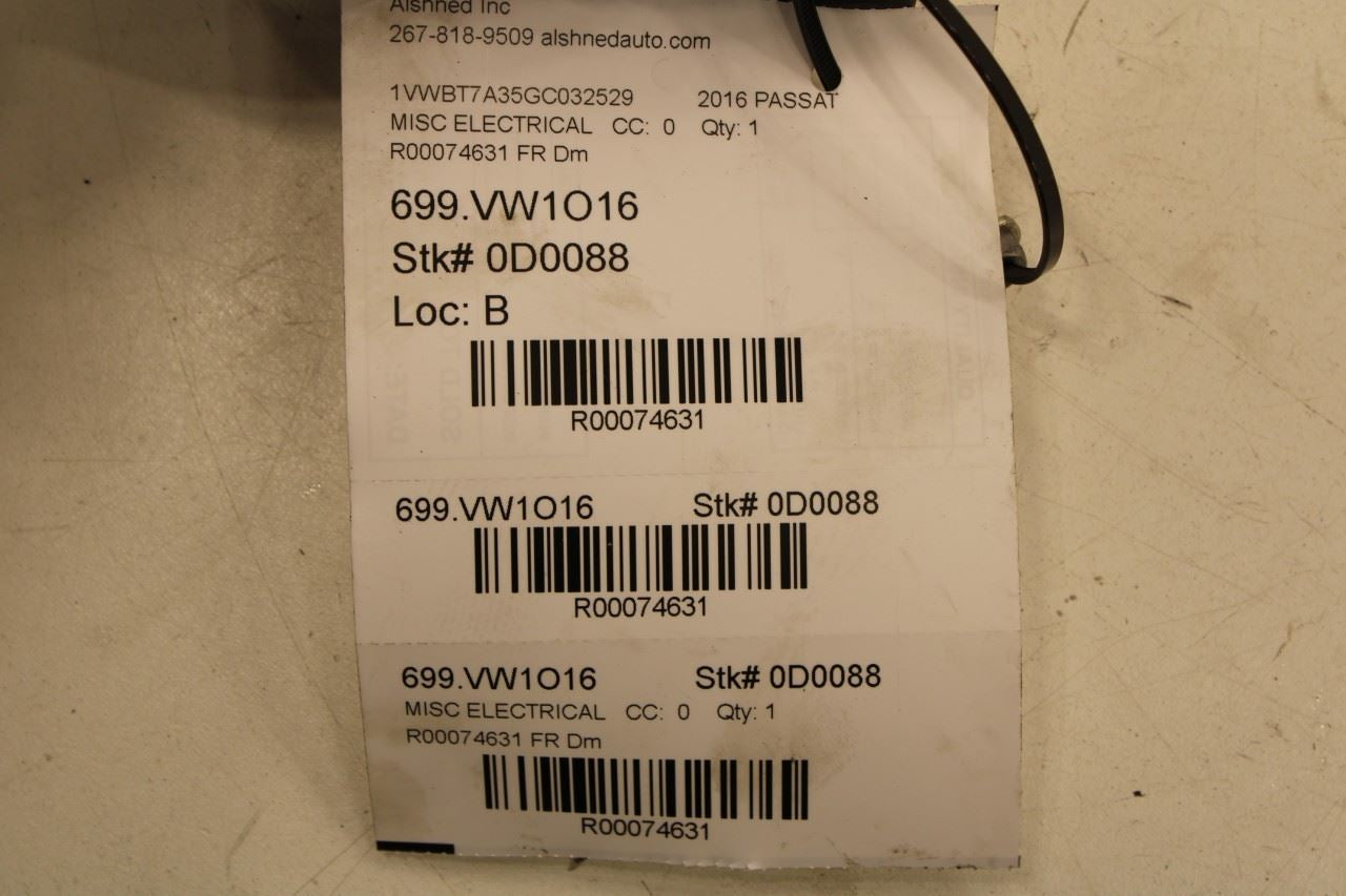 2016 Volkswagen Passat SE Power Steering Wiring Harness 5CU971111A OEM *ReaD* - Alshned Auto Parts