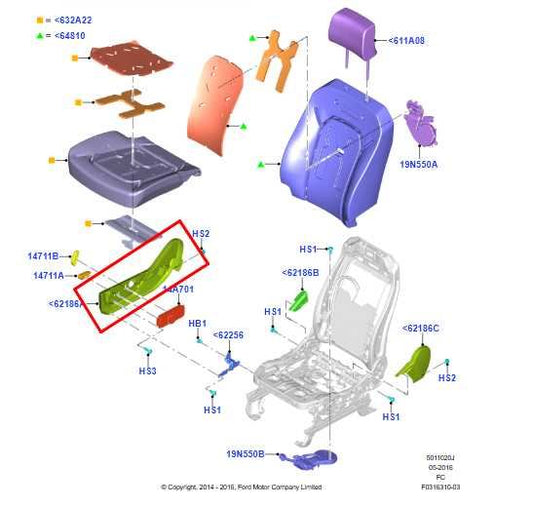 15-20 Ford F150 SuperCab Lariat FR RH Side Seat Trim Cover Panel FL3Z-1562186-BB - Alshned Auto Parts