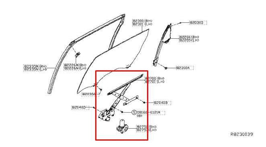 2015-2024 Nissan Murano Platinum Rear Right Side Door Window Regulator w/ Motor - Alshned Auto Parts
