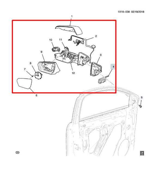 2018-2024 GMC Terrain Denali Passenger Right Side Rear View Mirror 85003299 OEM - Alshned Auto Parts