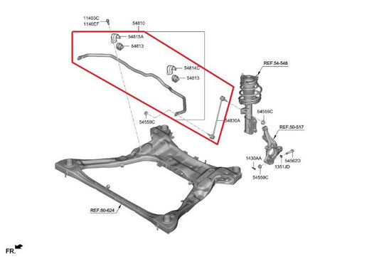 2021-24 Kia K5 GT-Line 1.6L AWD Front Stabilizer Sway Anti-Roll Bar 54810-L1000 - Alshned Auto Parts