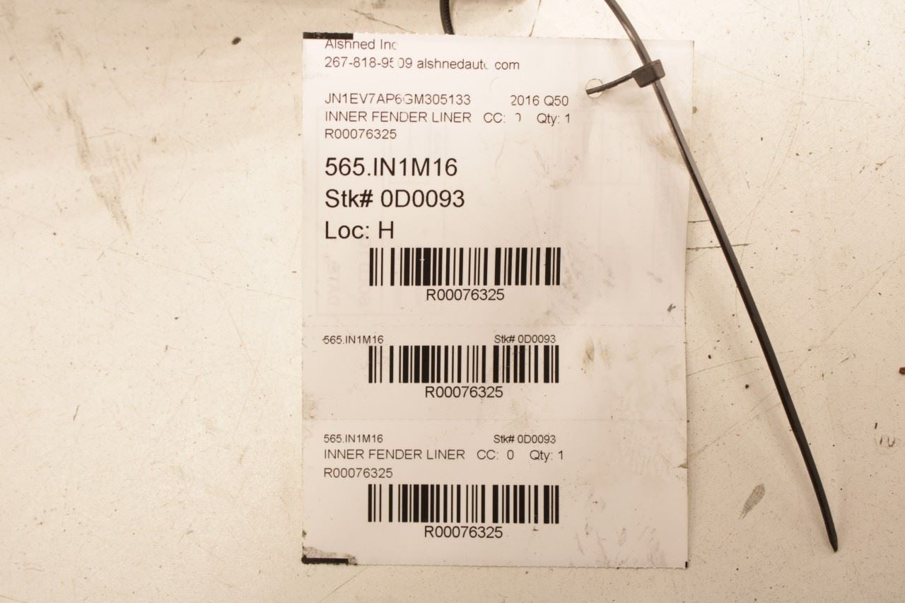 2014-24 Infiniti Q50 Premium FR Left Fender Liner Rearward Section Splash Shield - Alshned Auto Parts