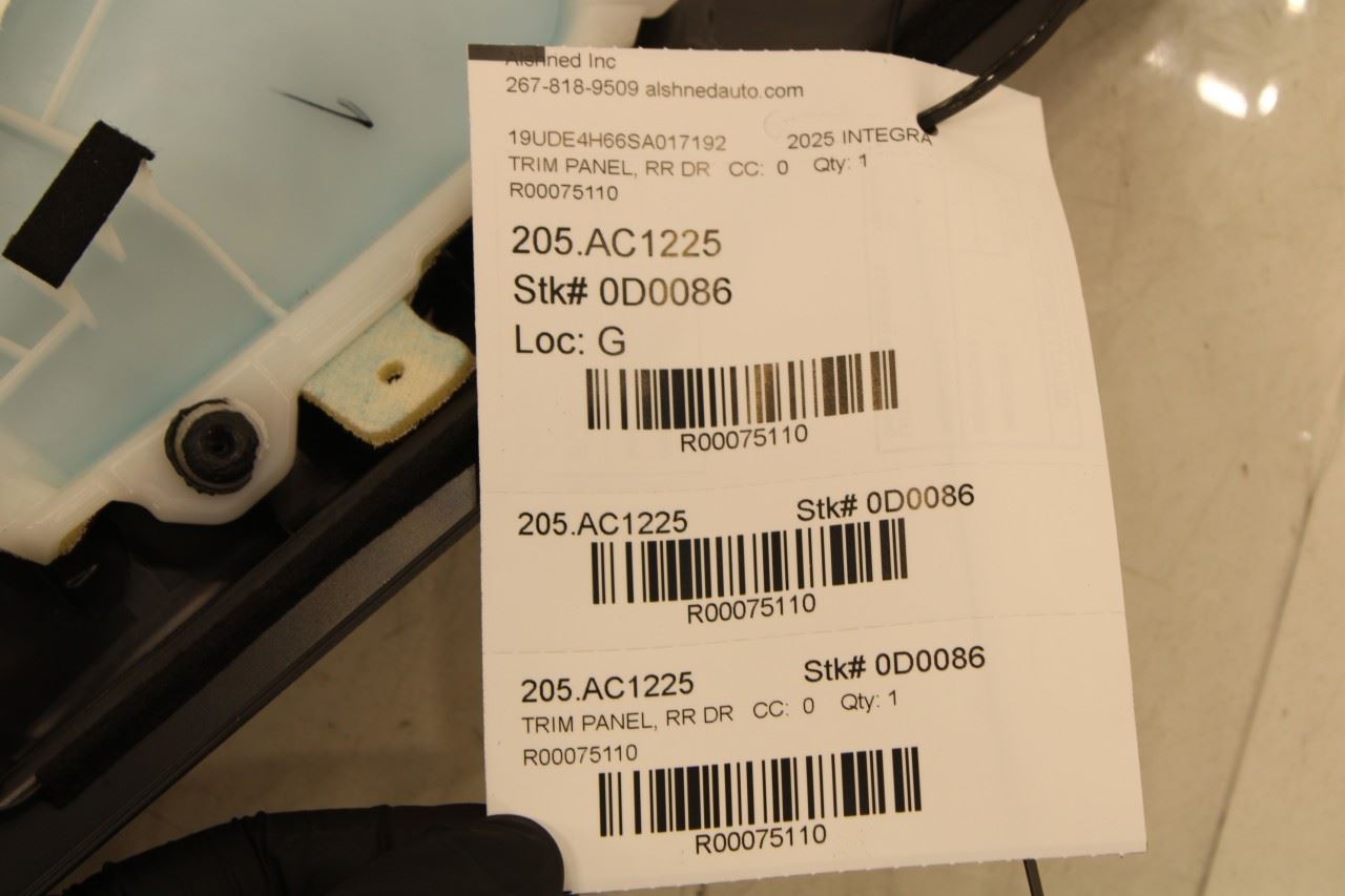 2023-2025 Acura Integra A-Spec Rear Left Driver Door Trim Panel 837503S5A010 OEM - Alshned Auto Parts