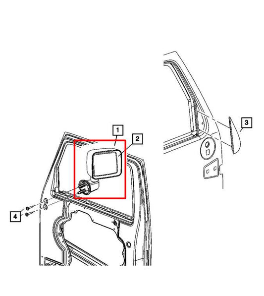 2015-2018 Jeep Wrangler Sahara Driver Left Side Rear View Mirror 68249847AC OEM - Alshned Auto Parts