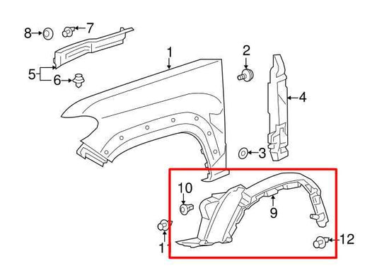 15-23 Toyota Tacoma Front Left Fender Liner Inner Splash Shield 53876-04080 OEM - Alshned Auto Parts
