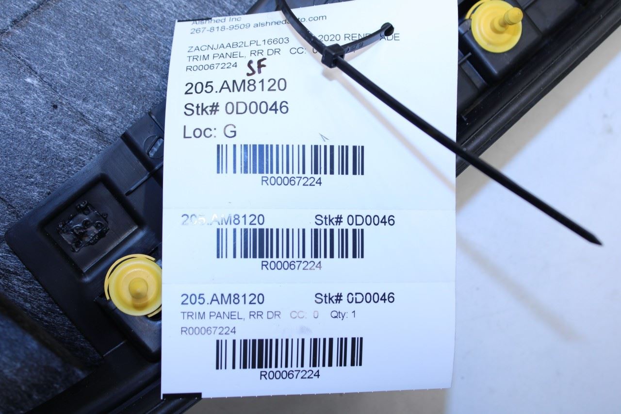 2020-2021 Jeep Renegade Sport Rear Left Driver Door Trim Panel 6ZY44LXHAA OEM - Alshned Auto Parts