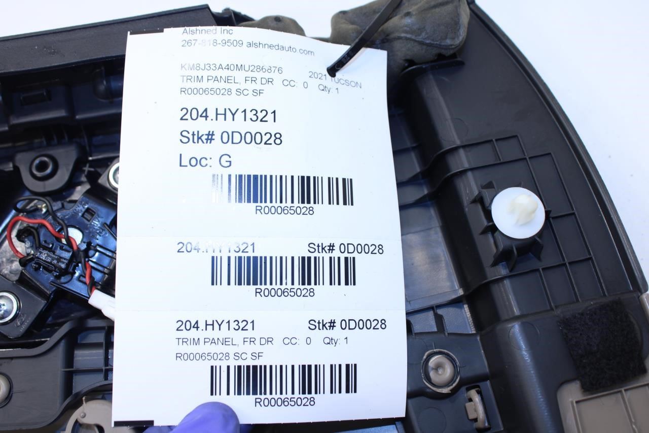19-21 Hyundai Tucson Value Front Right Passenger Door Trim Panel 82302-D3210-UUE - Alshned Auto Parts