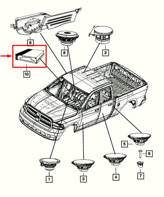 2013-2024 Ram 1500 Classic Crew Cab Audio Radio Amplifier Amp 68248793AB OEM - Alshned Auto Parts