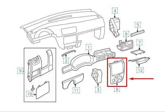15-18 Volkswagen Jetta Center Dash Radio Climate Trim Bezel 5C6-858-069-C-1QB - Alshned Auto Parts