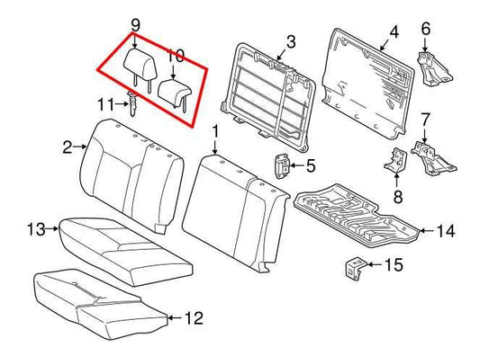 20-23 Toyota Tacoma RR Center RH and LH 2nd Row Seat Headrest Set 71940-04142-C4 - Alshned Auto Parts
