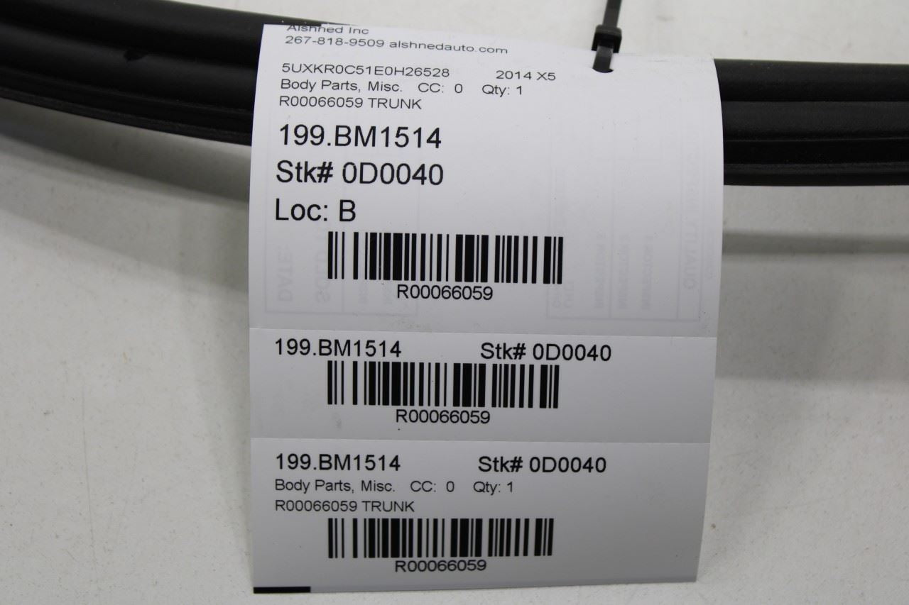 2014-2018 BMW X5 xDrive35i Trunk Lid Weatherstrip Seal 51767385847 OEM - Alshned Auto Parts