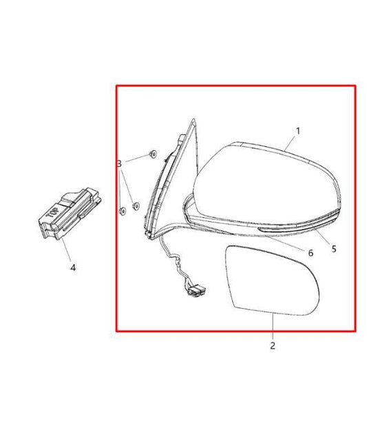 2014-2021 Jeep Cherokee Latitude 3.2L 4WD Passenger Right Side Rear View Mirror - Alshned Auto Parts