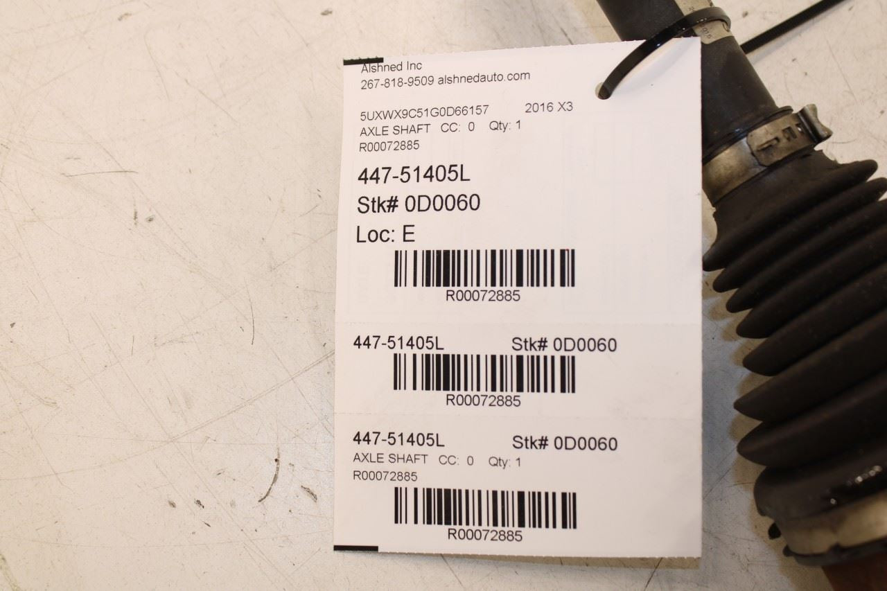 11-17 BMW X3 xDrive28i AWD Front Left Side CV Axle Drive Half Shaft 31607619657 - Alshned Auto Parts